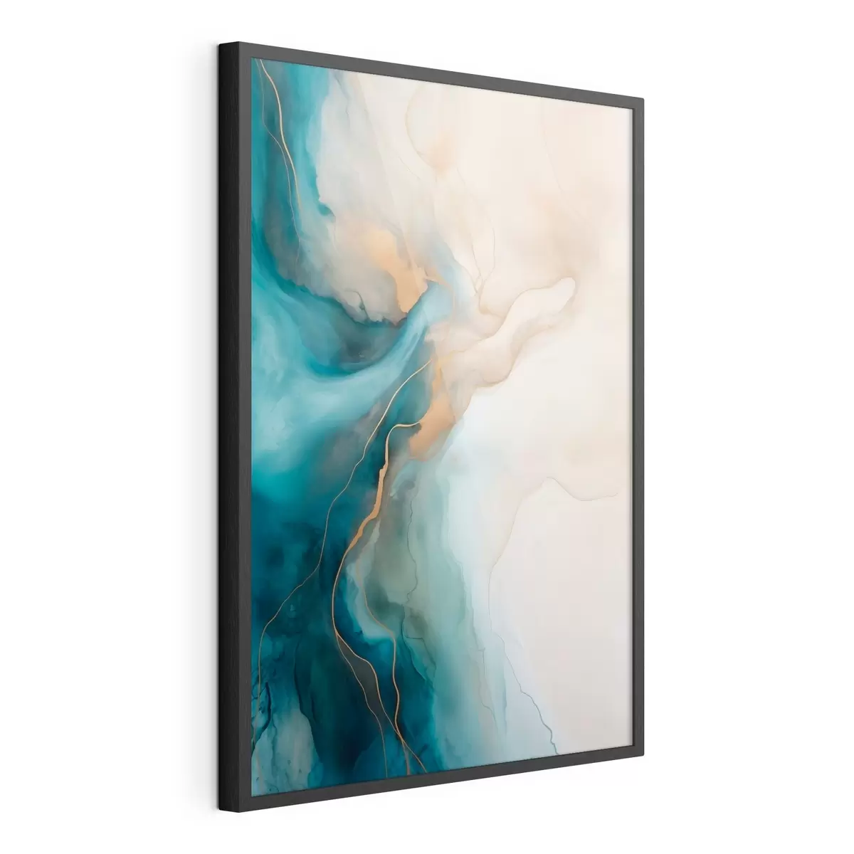 Poster Vagues de marbre bleu ciel et sable f51082