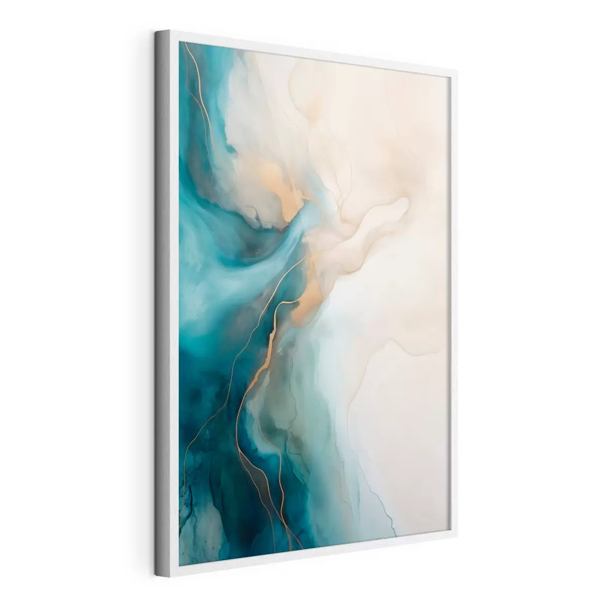 Poster Vagues de marbre bleu ciel et sable f51082