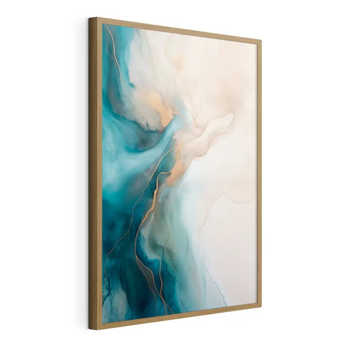 Poster Vagues de marbre bleu ciel et sable f51082