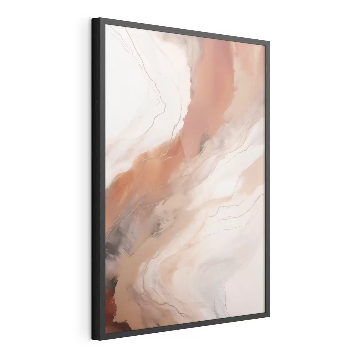 Poster Vagues d'art fluide aux tons terracotta chauds f51085