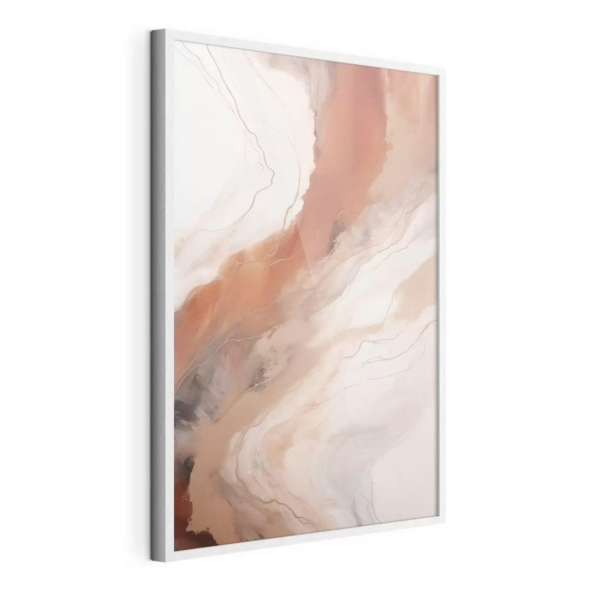 Poster Vagues d'art fluide aux tons terracotta chauds f51085