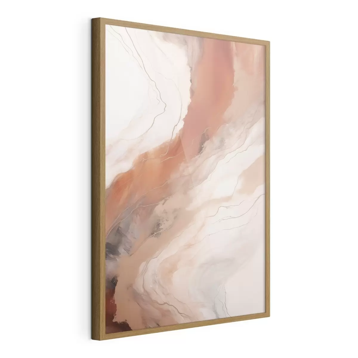 Poster Vagues d'art fluide aux tons terracotta chauds f51085