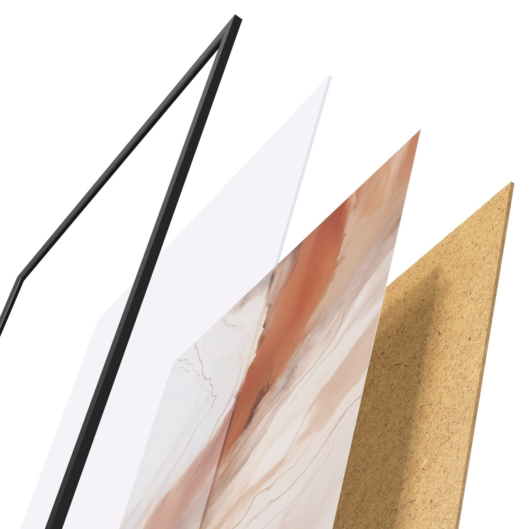 Poster Vagues d'art fluide aux tons terracotta chauds f51085