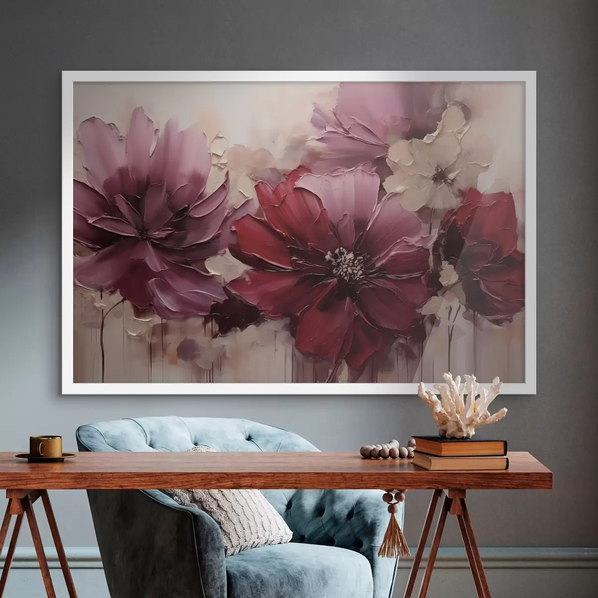 Poster Dahlia « Lush Burgundy » et « Powder » f51086