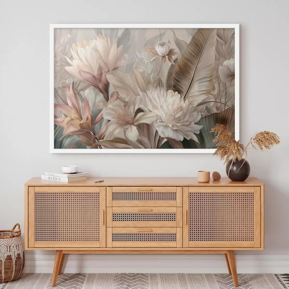 Poster Bouquet exotique aux tons pastel f51095