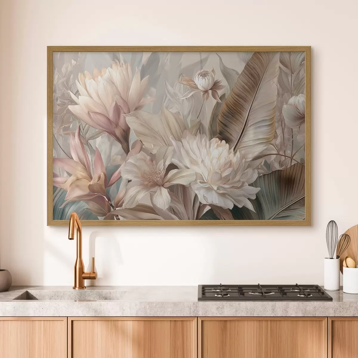 Poster Bouquet exotique aux tons pastel f51095