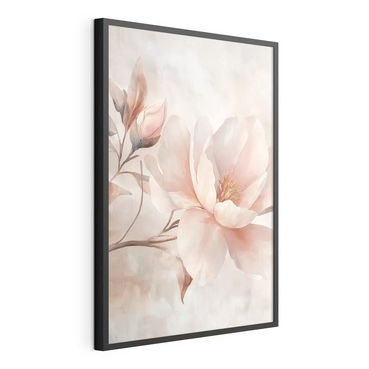 Poster Pivoine en poudre avec bouton f51097
