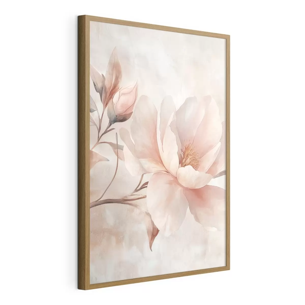 Poster Pivoine en poudre avec bouton f51097