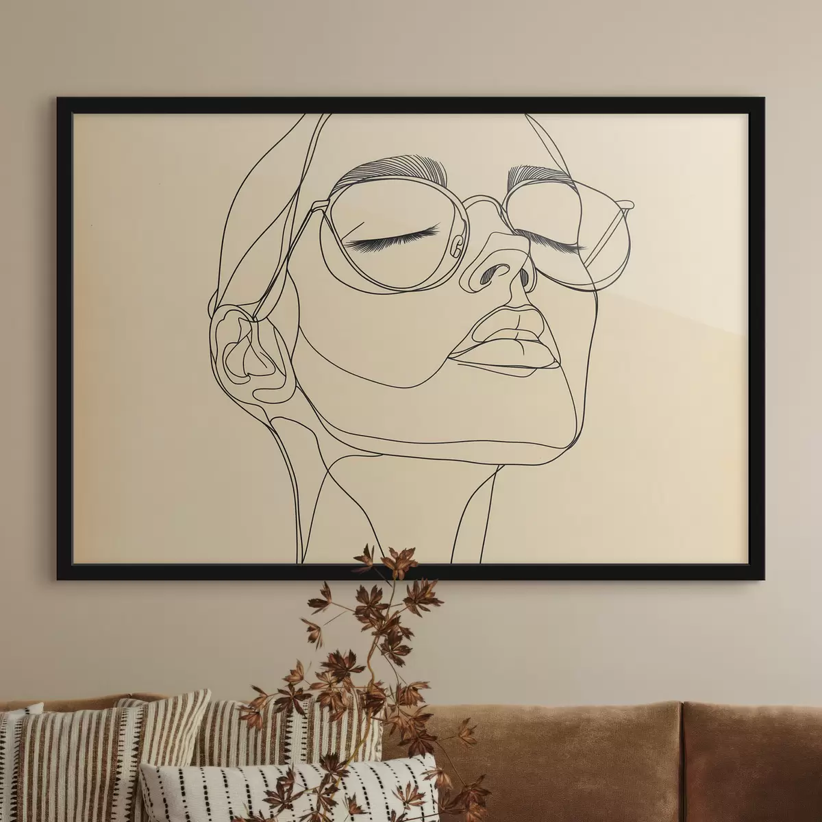 Poster Portrait linéaire d'une femme f51145