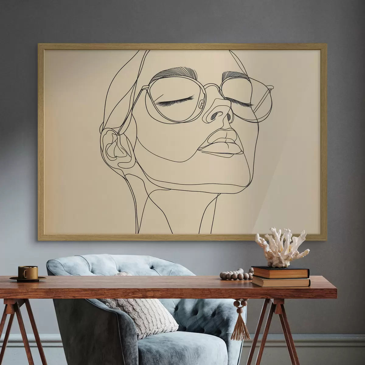Poster Portrait linéaire d'une femme f51145