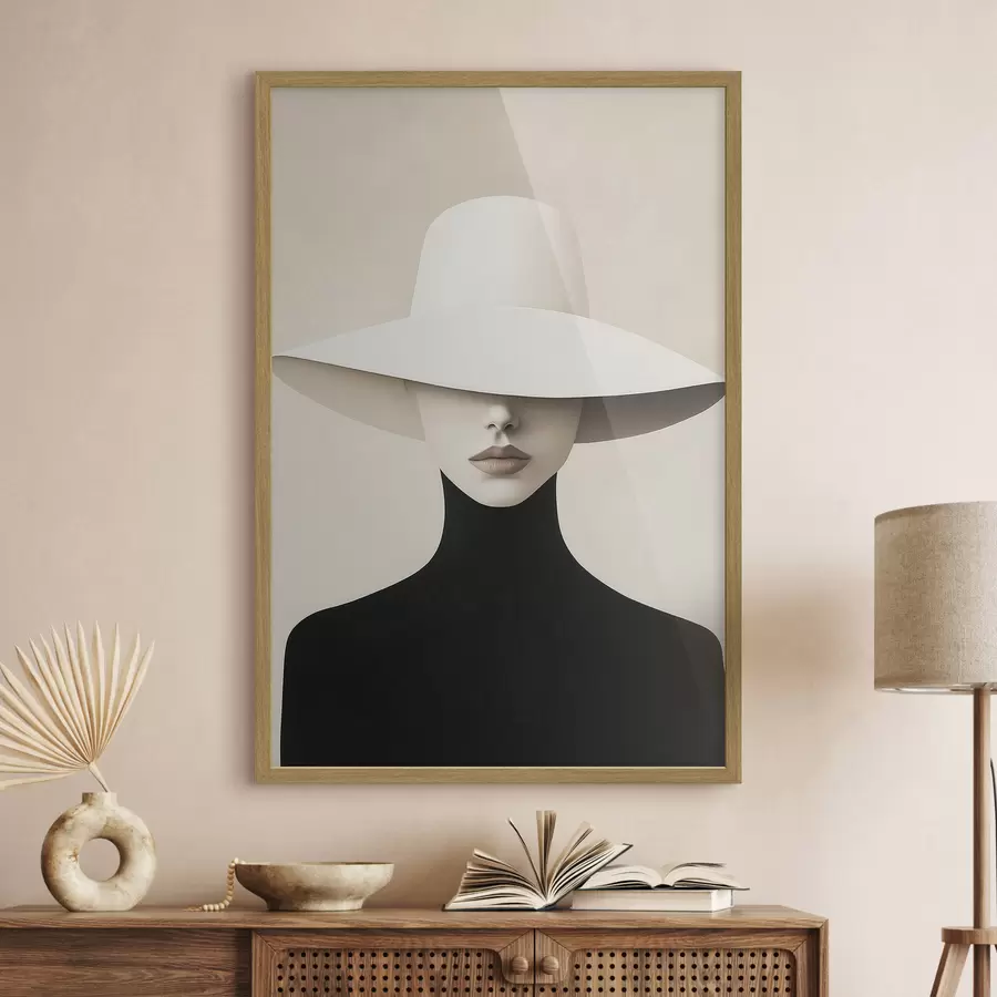 Papier peint Une femme au chapeau blanc f51146