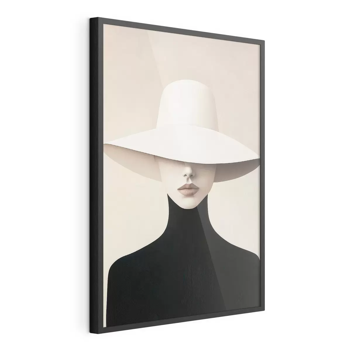 Poster Une femme au chapeau blanc f51146