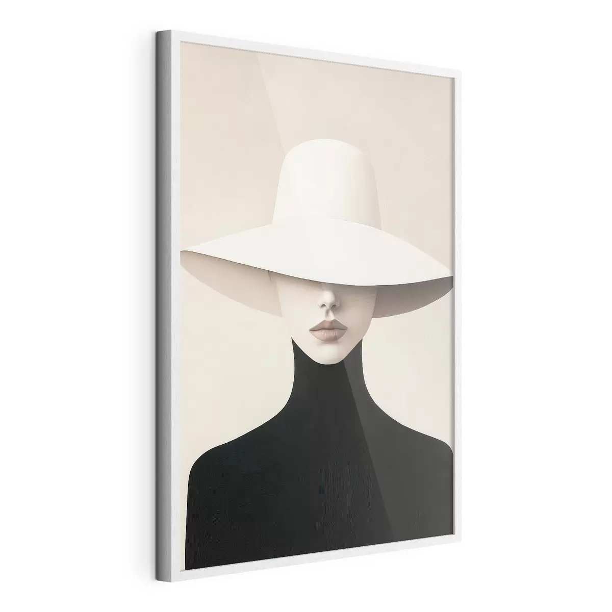 Poster Une femme au chapeau blanc f51146