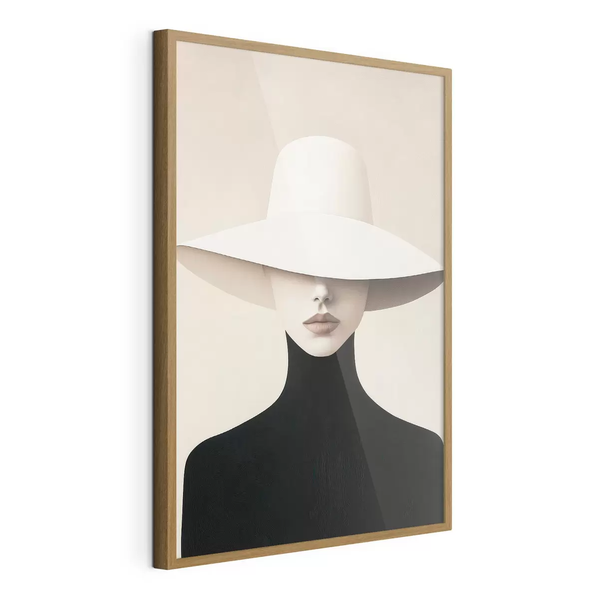 Poster Une femme au chapeau blanc f51146