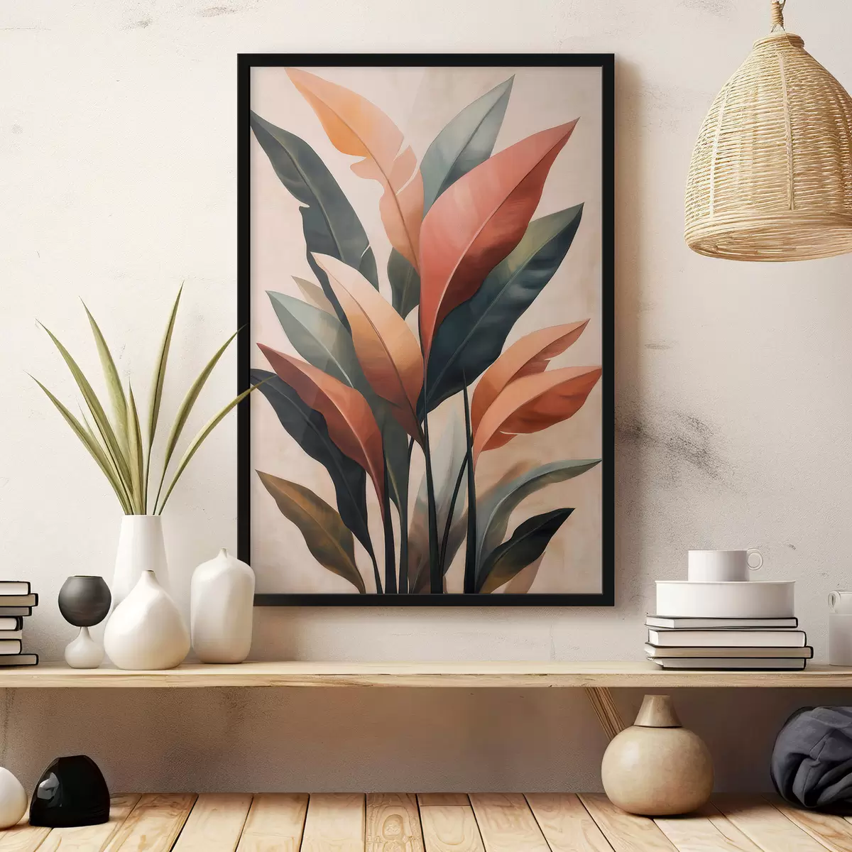 Poster Feuilles abstraites f51156