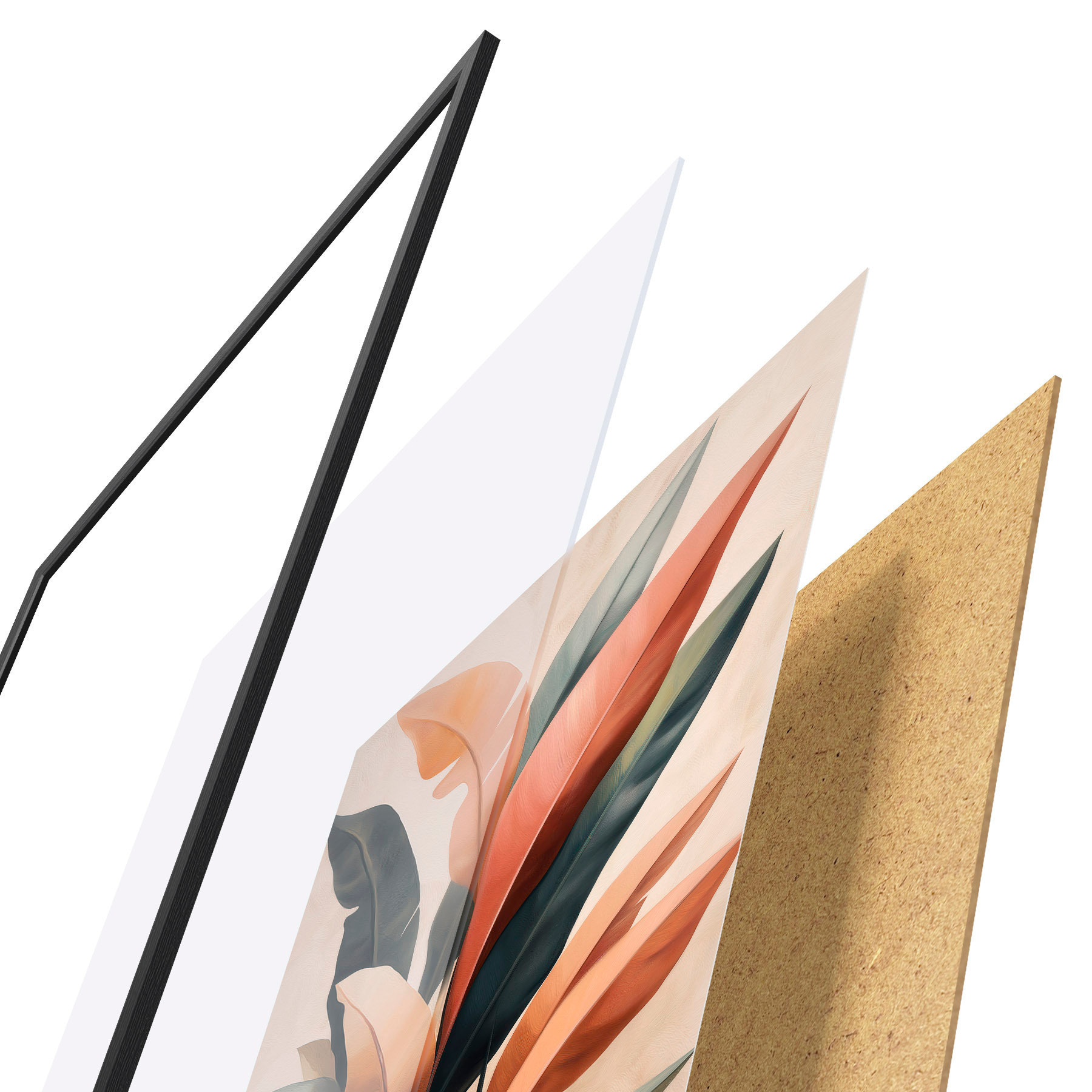 Poster Feuilles abstraites f51156