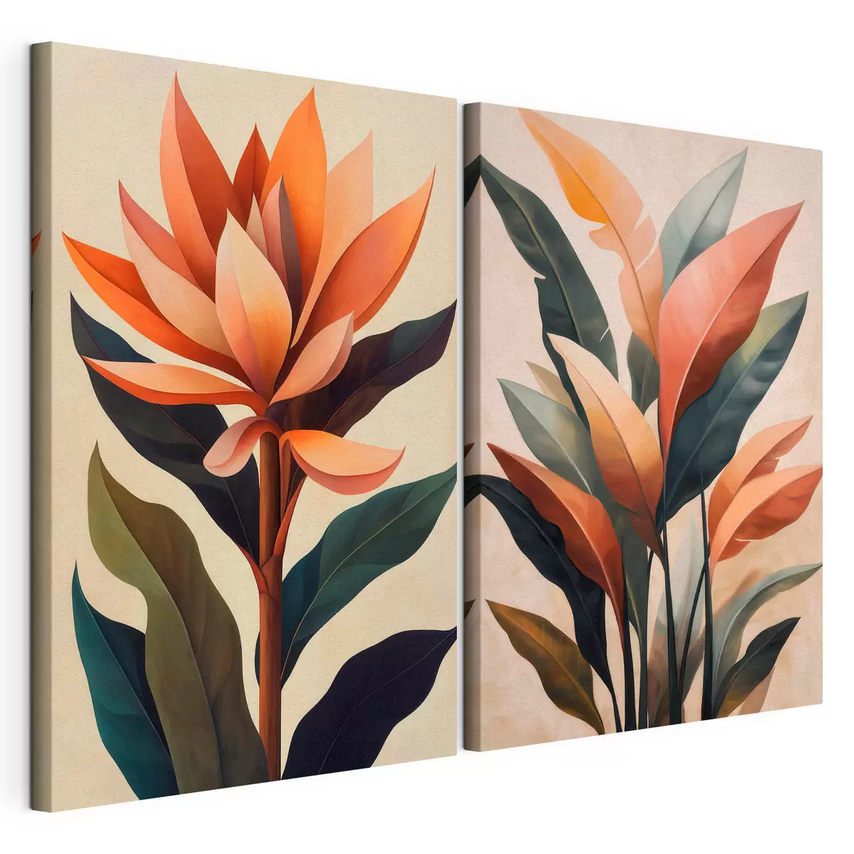 Poster Fleurs et feuilles abstraites d31105