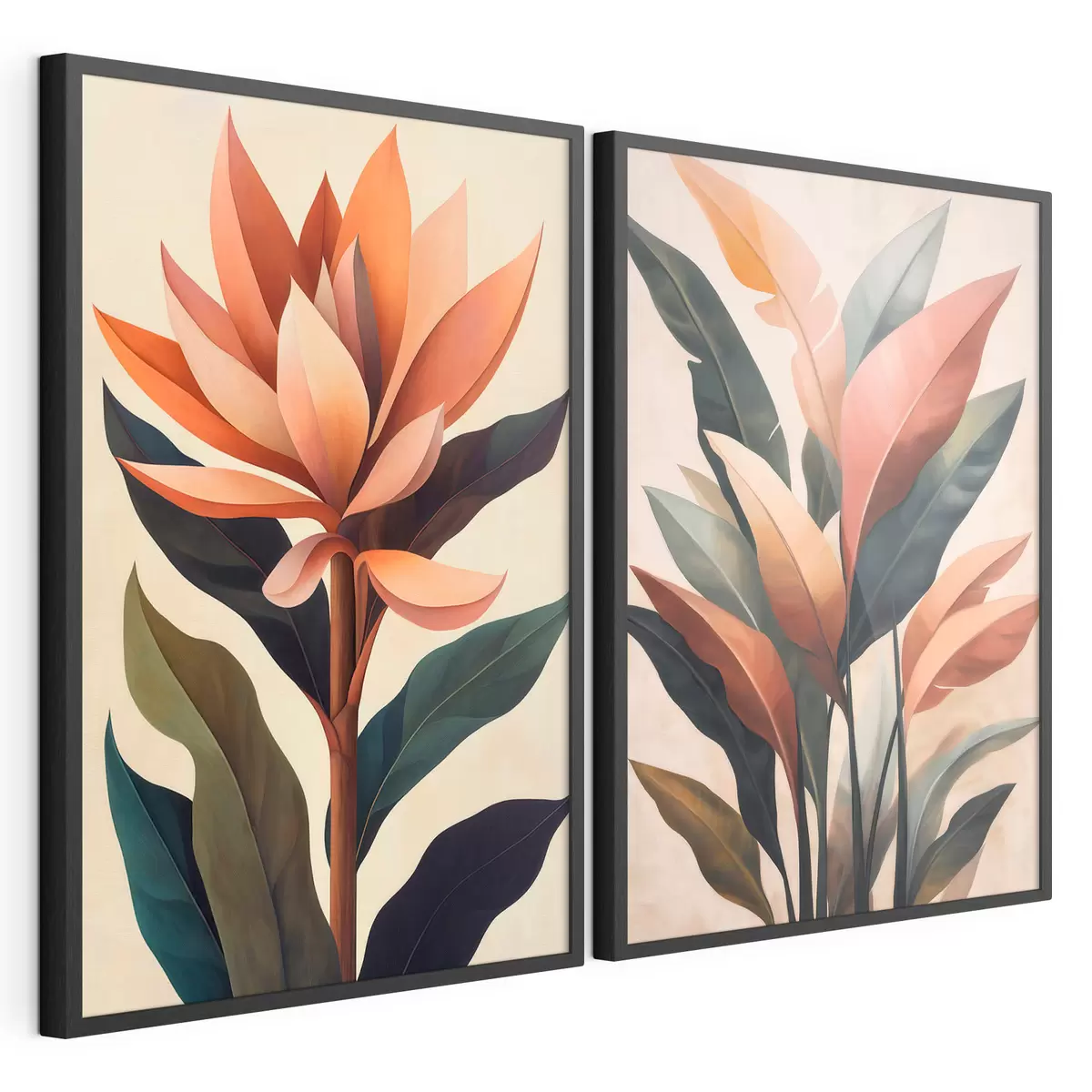 Poster Fleurs et feuilles abstraites d31105