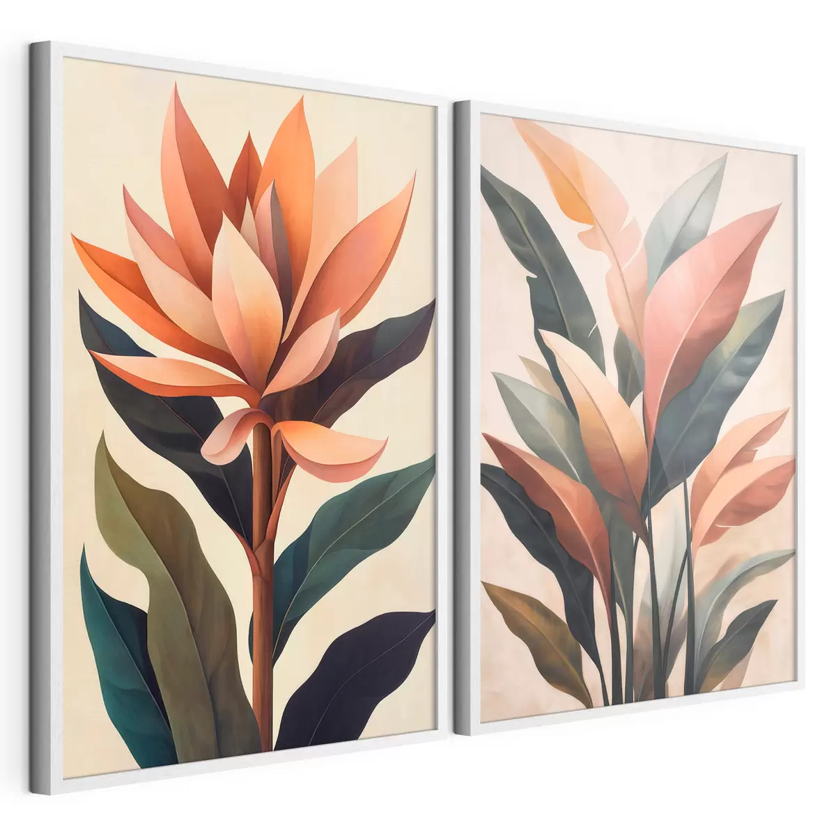Poster Fleurs et feuilles abstraites d31105