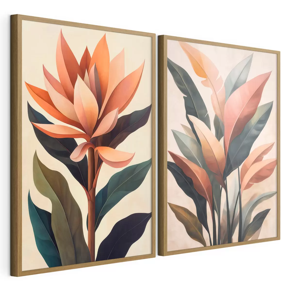 Poster Fleurs et feuilles abstraites d31105