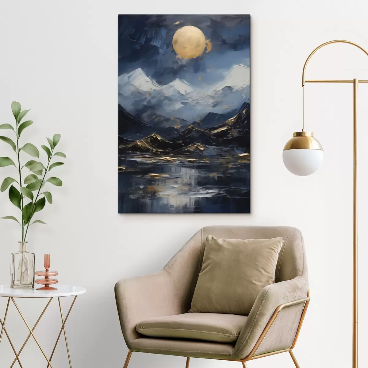 Tableau Paysage de montagne, reproduction d'un tableau s51164