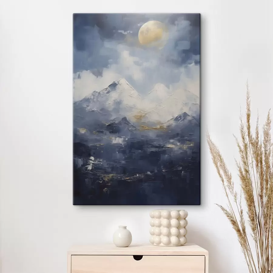 Tableau Paysage de montagne nocturne, d'après un tableau s51165