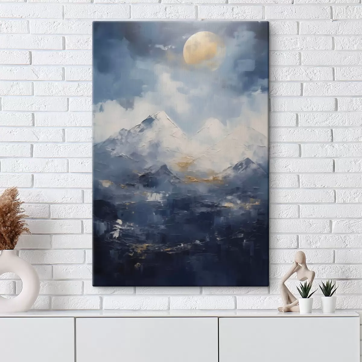 Tableau Paysage de montagne nocturne, d'après un tableau s51165