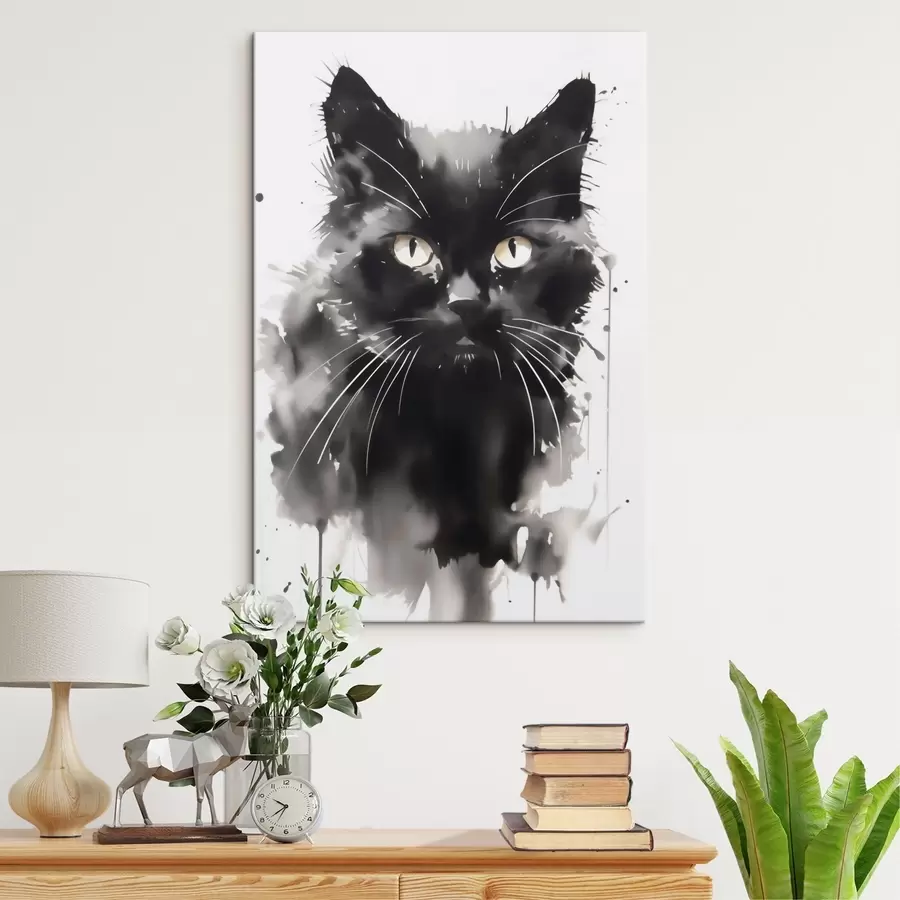 Tableau Portrait d'un chat, imitation d'un tableau s51169