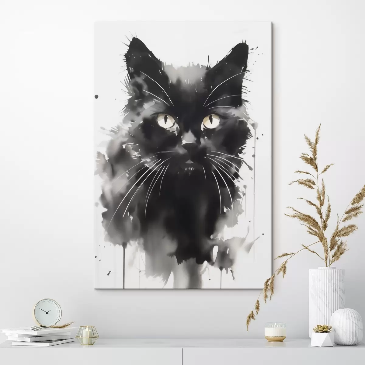 Tableau Portrait d'un chat, imitation d'un tableau s51169
