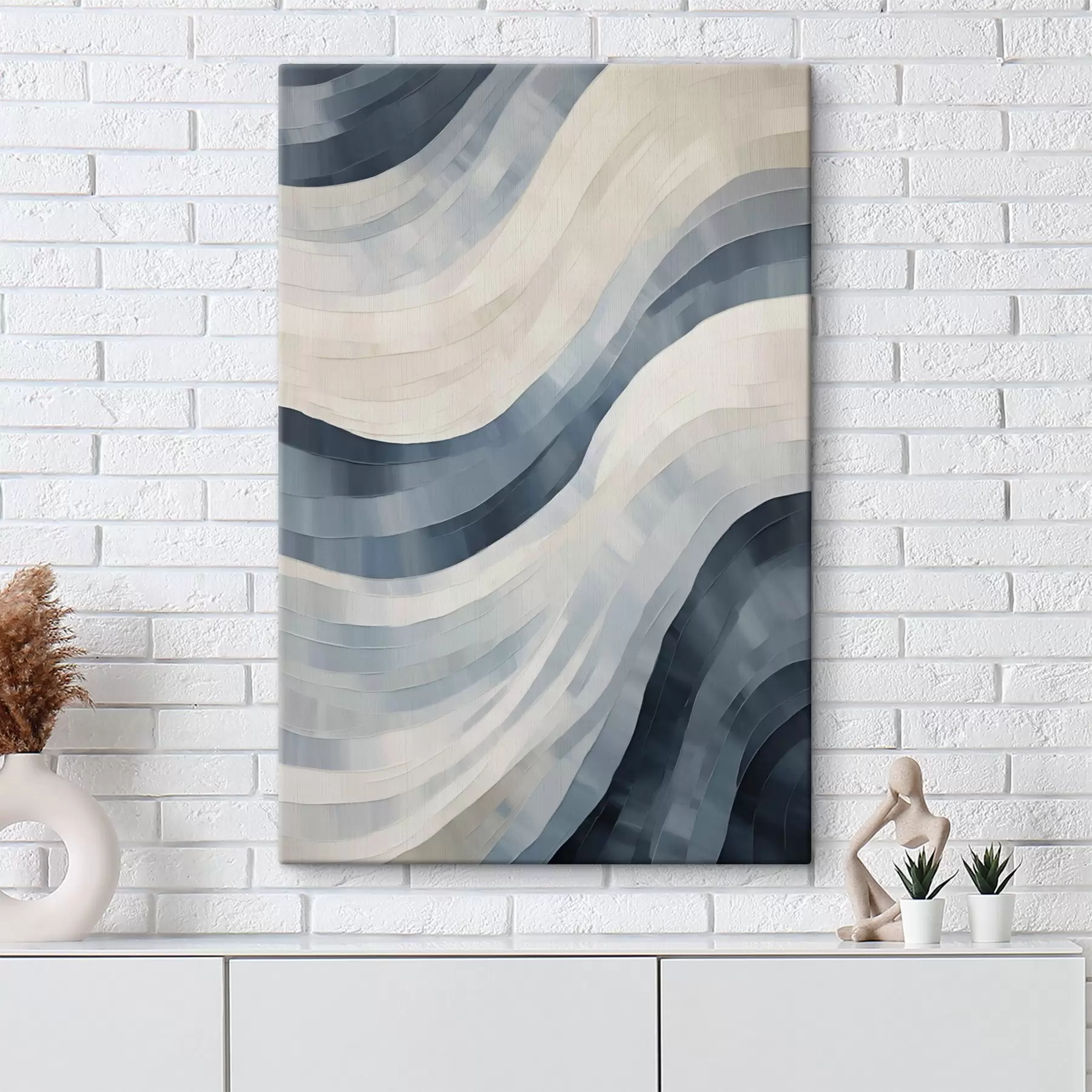 Tableau Larges rayures abstraites, imitation d'un tableau s51170