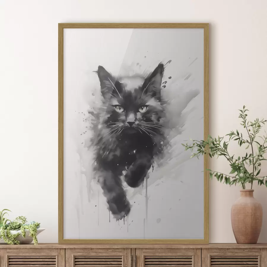 Papier peint Chat, imitation d'un tableau f51168