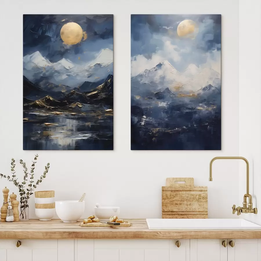Tableau Paysage de montagne, reproduction d'un tableau m31108
