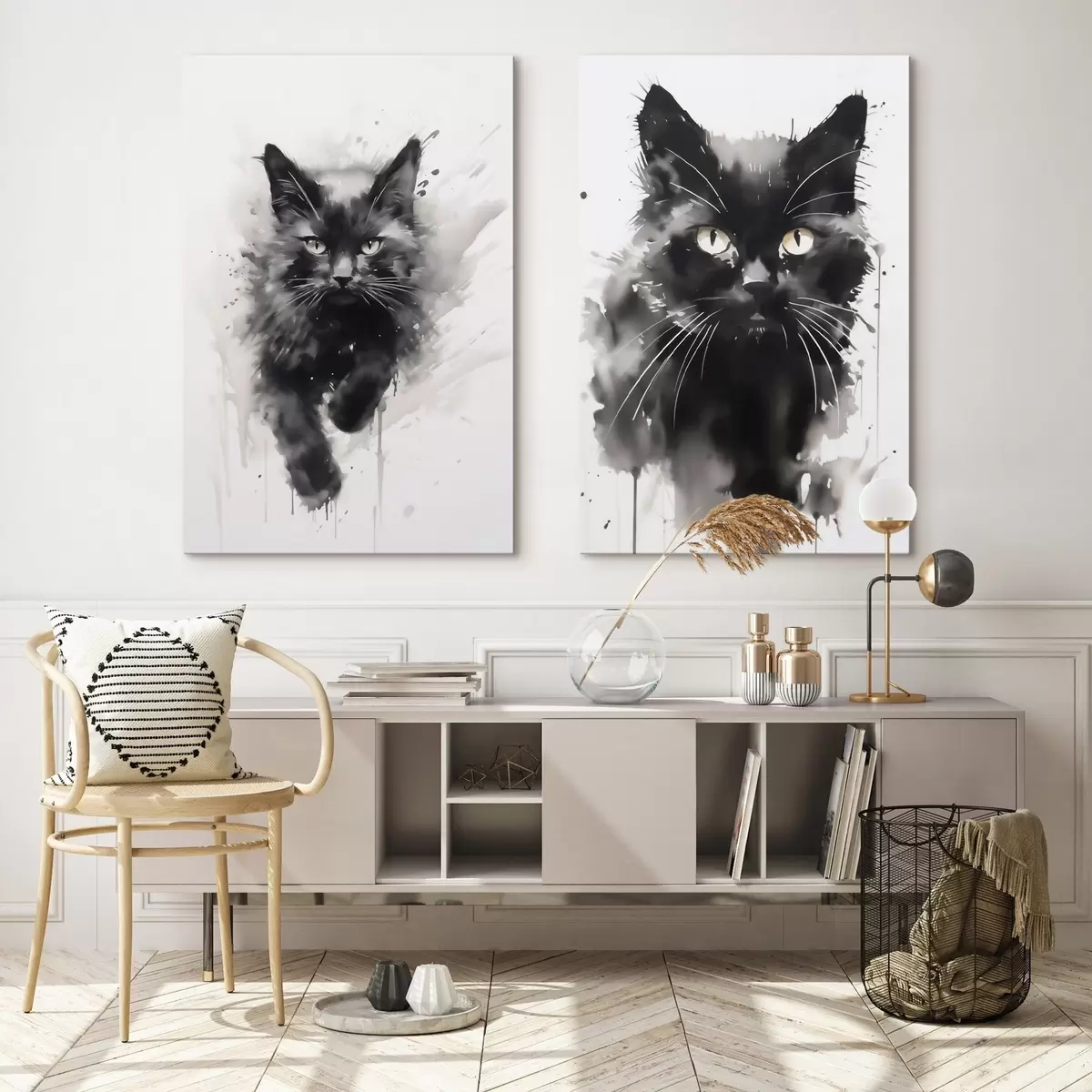 Tableau Chat, imitation d'un tableau m31110