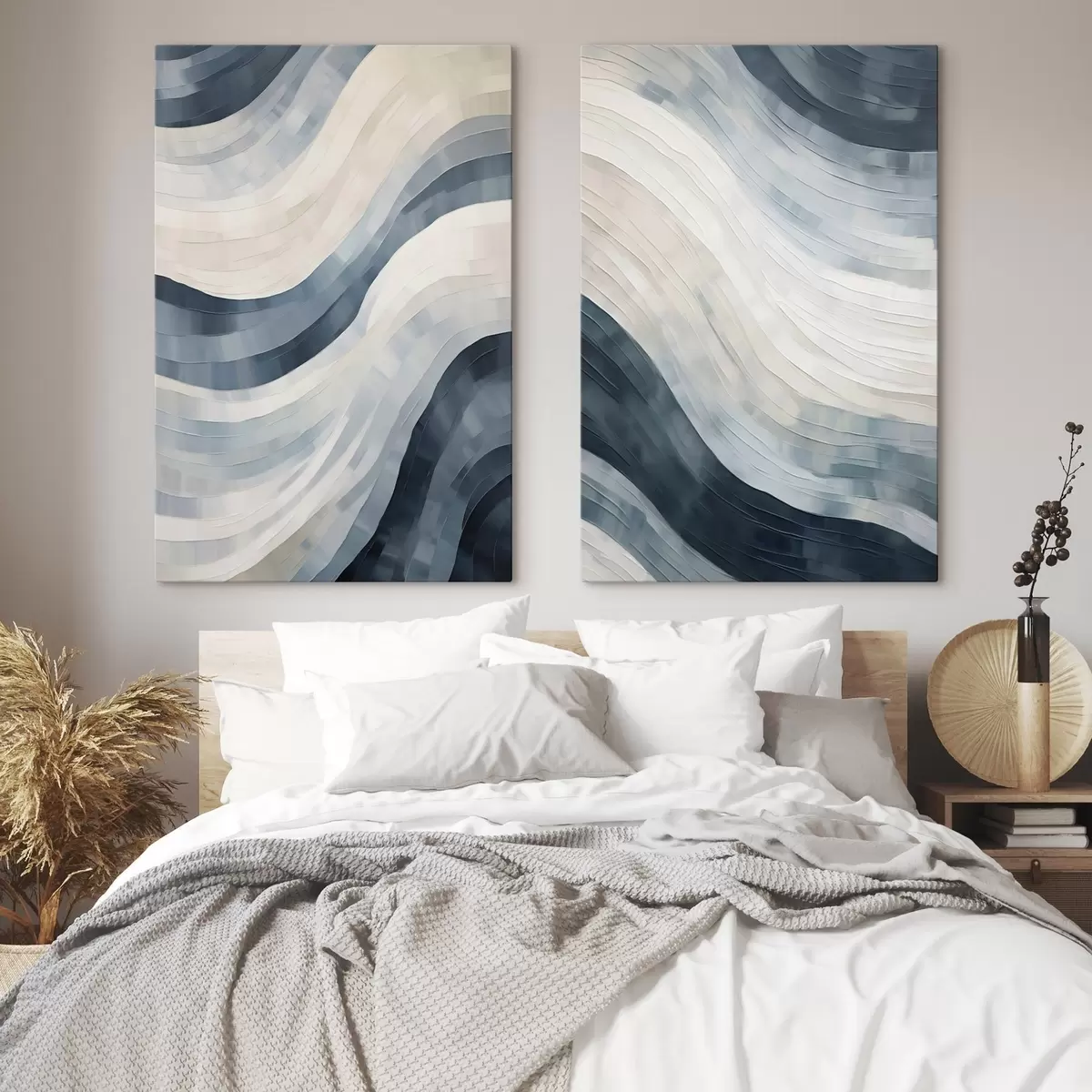 Tableau Larges rayures abstraites, imitation d'un tableau m31111