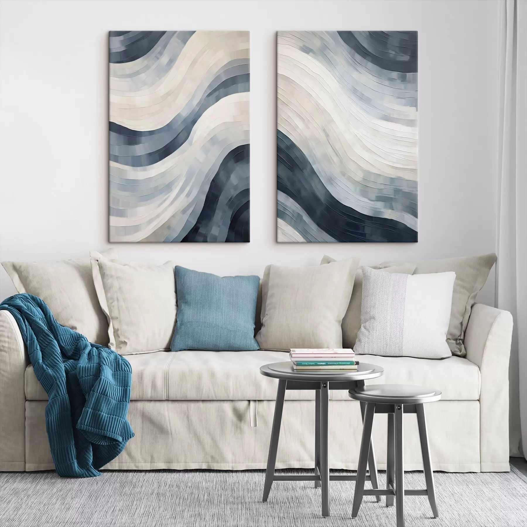 Tableau Larges rayures abstraites, imitation d'un tableau m31111