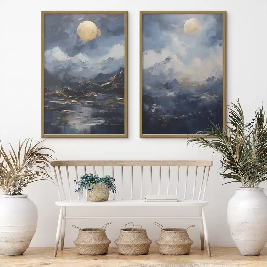 Papier peint Paysage de montagne, reproduction d'un tableau d31108