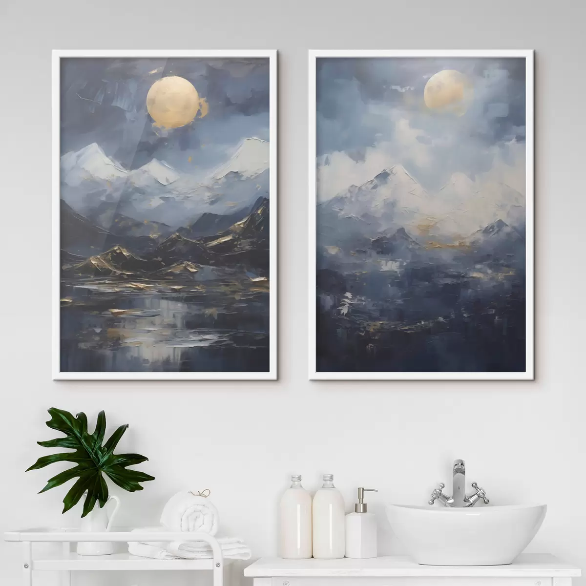 Poster Paysage de montagne, reproduction d'un tableau d31108