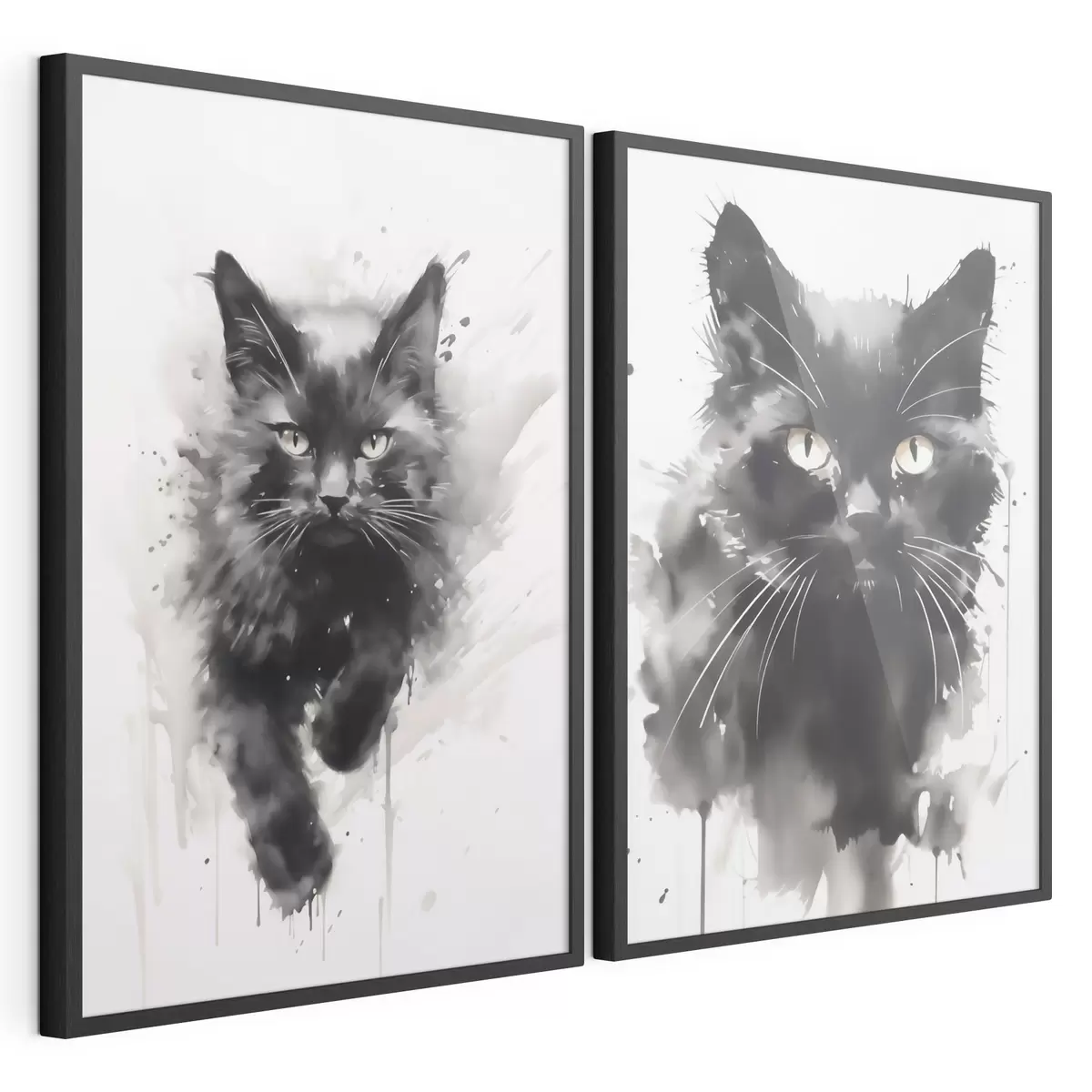 Poster Chat, imitation d'un tableau d31110