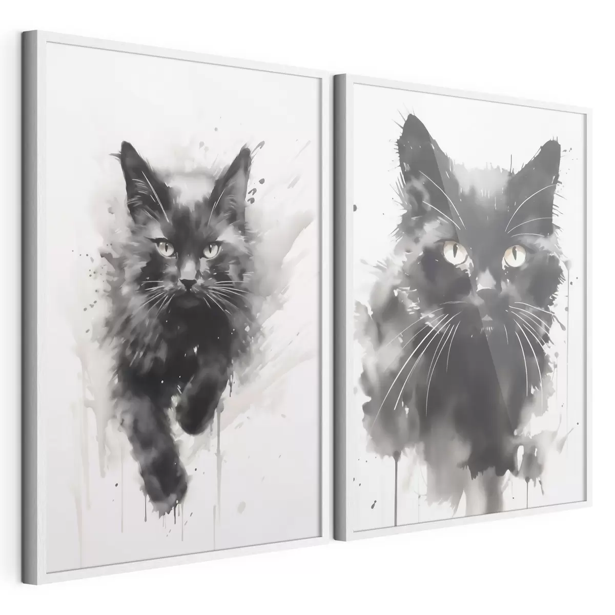 Poster Chat, imitation d'un tableau d31110