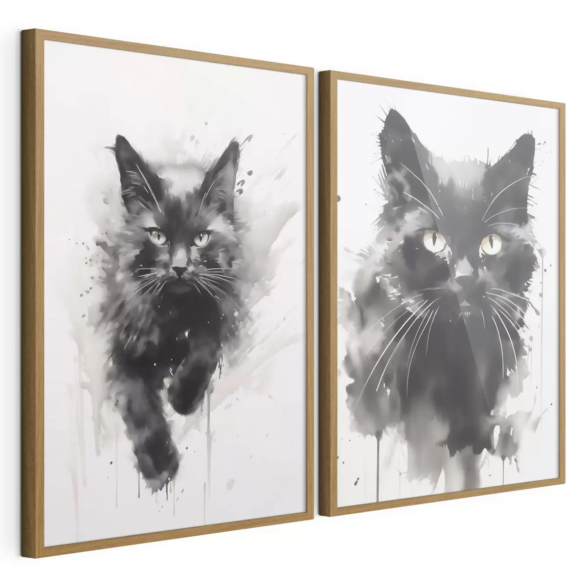 Poster Chat, imitation d'un tableau d31110