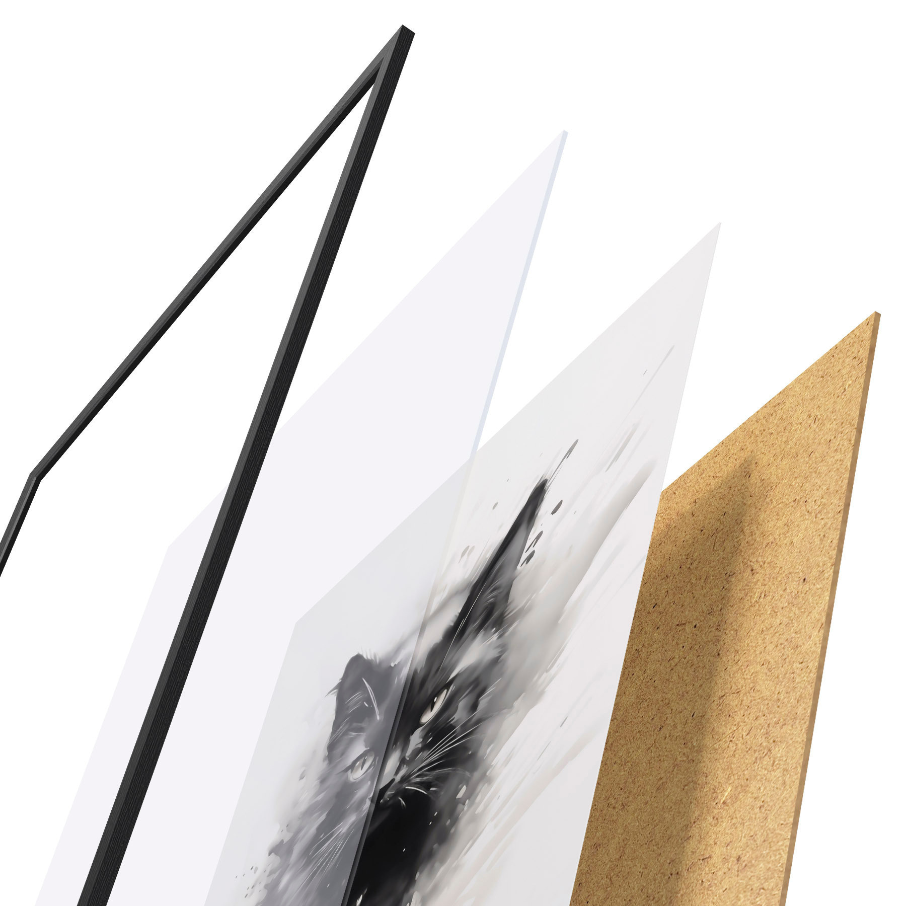 Poster Chat, imitation d'un tableau d31110