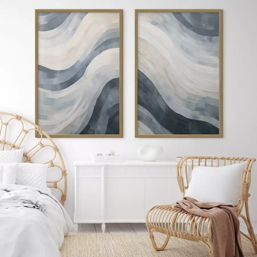 Papier peint Larges rayures abstraites, imitation d'un tableau d31111