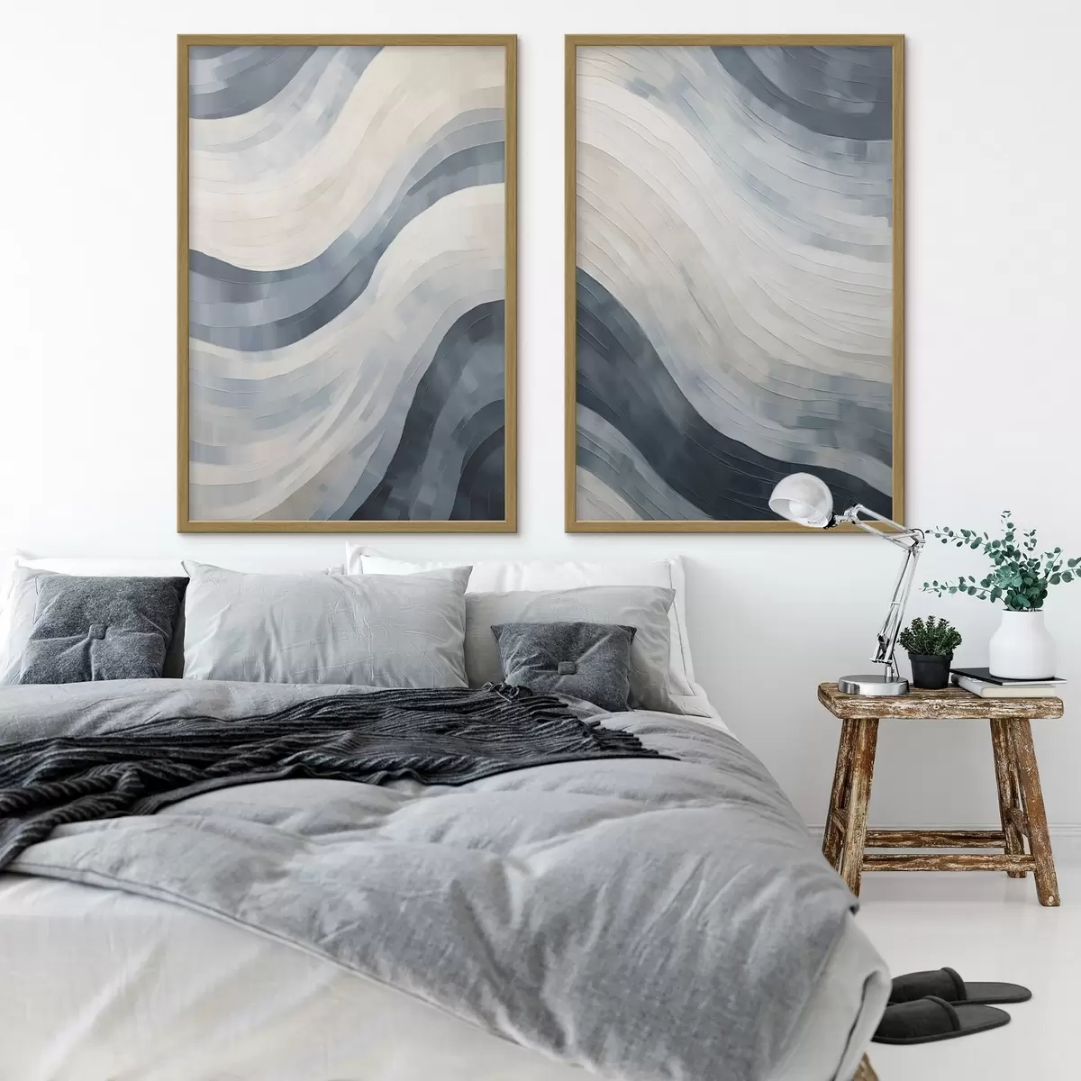 Poster Larges rayures abstraites, imitation d'un tableau d31111