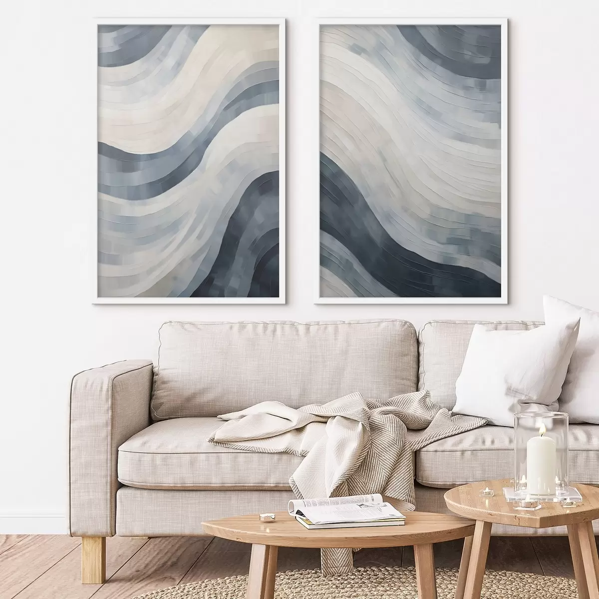 Poster Larges rayures abstraites, imitation d'un tableau d31111