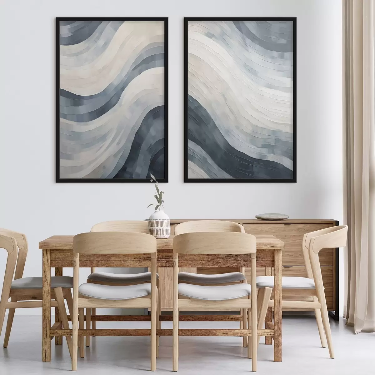 Poster Larges rayures abstraites, imitation d'un tableau d31111