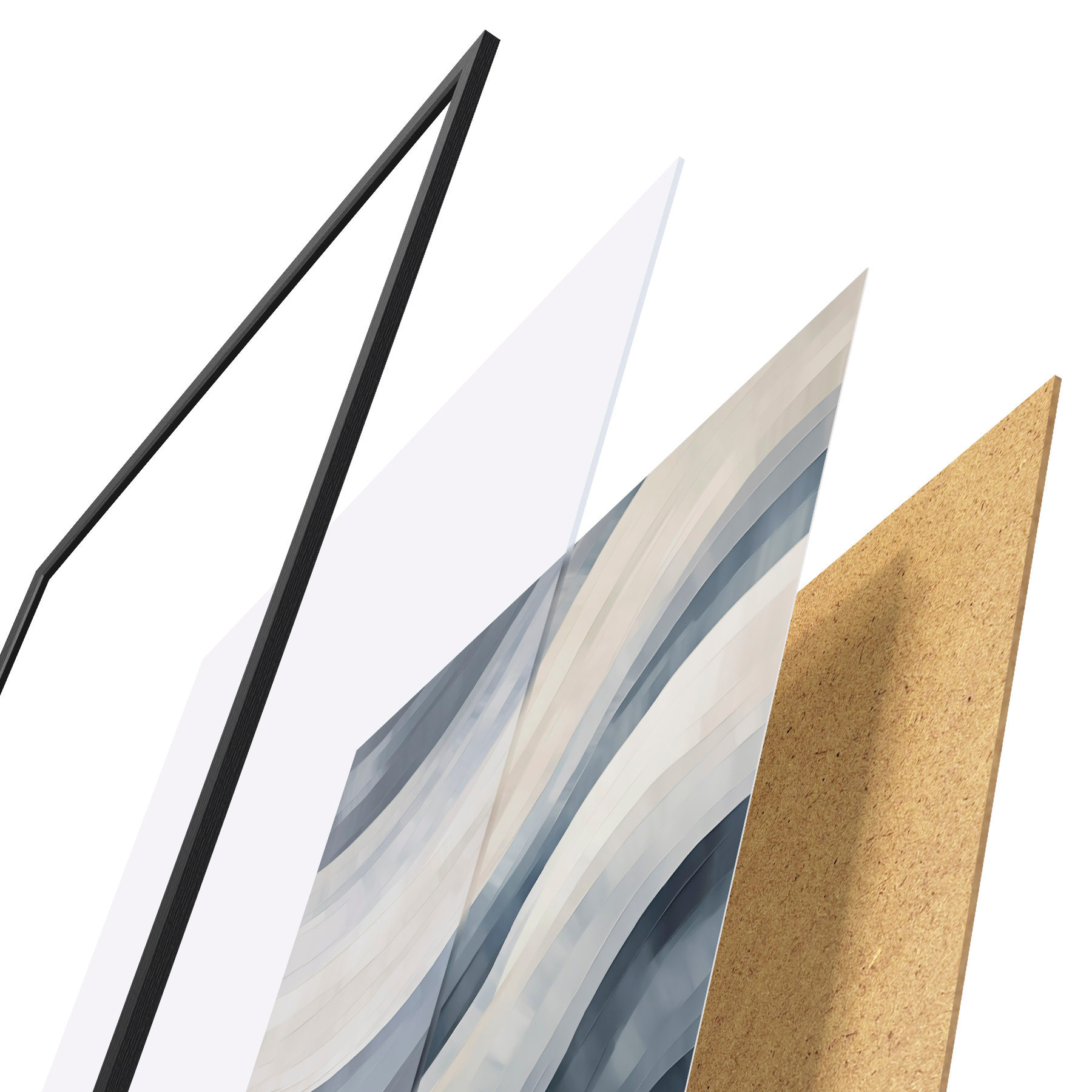 Poster Larges rayures abstraites, imitation d'un tableau d31111