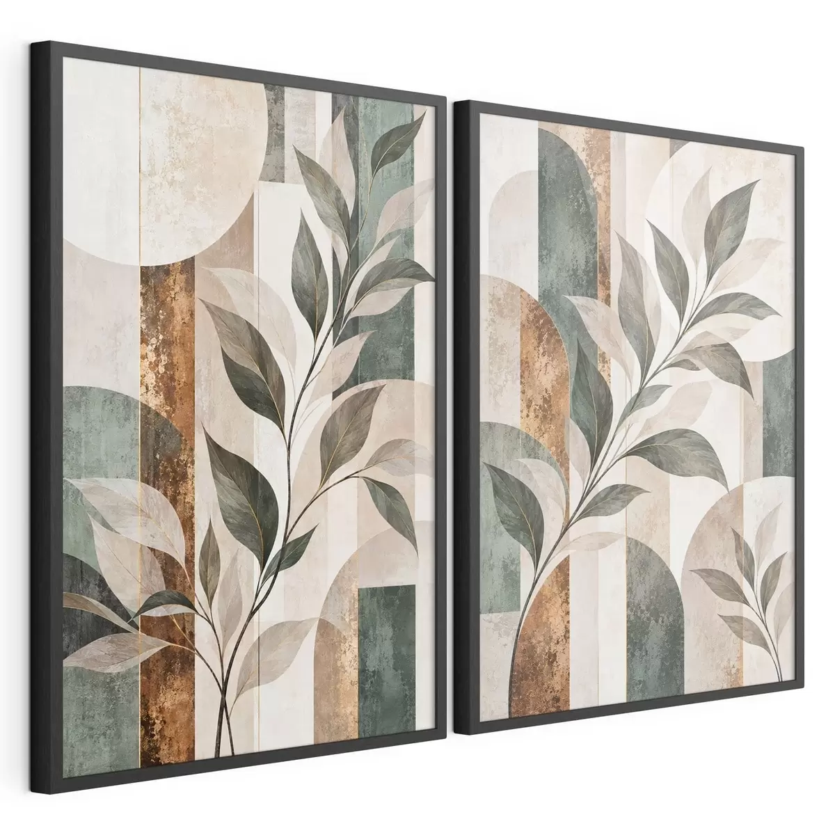 Poster Abstraction avec une branche feuillue d31117