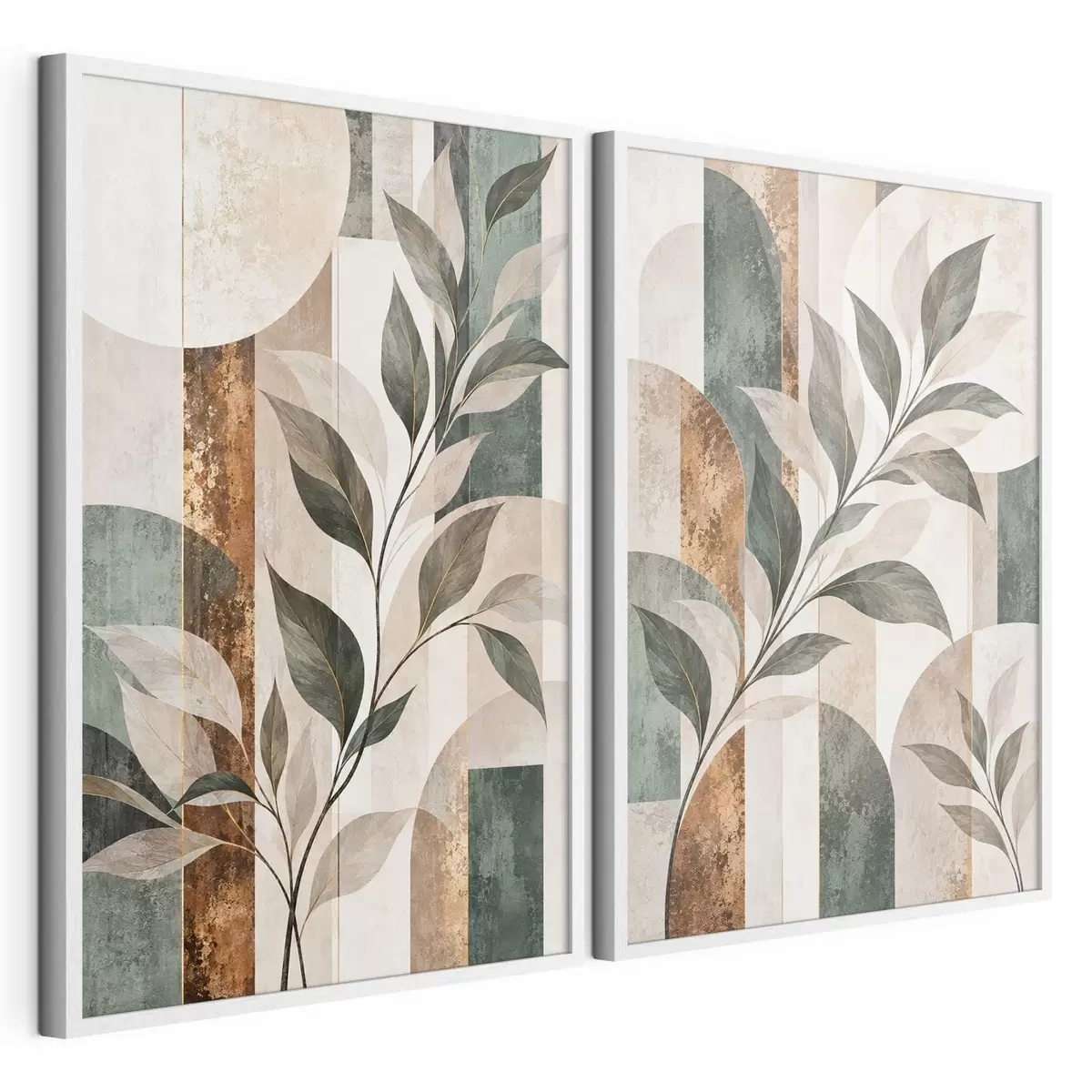 Poster Abstraction avec une branche feuillue d31117