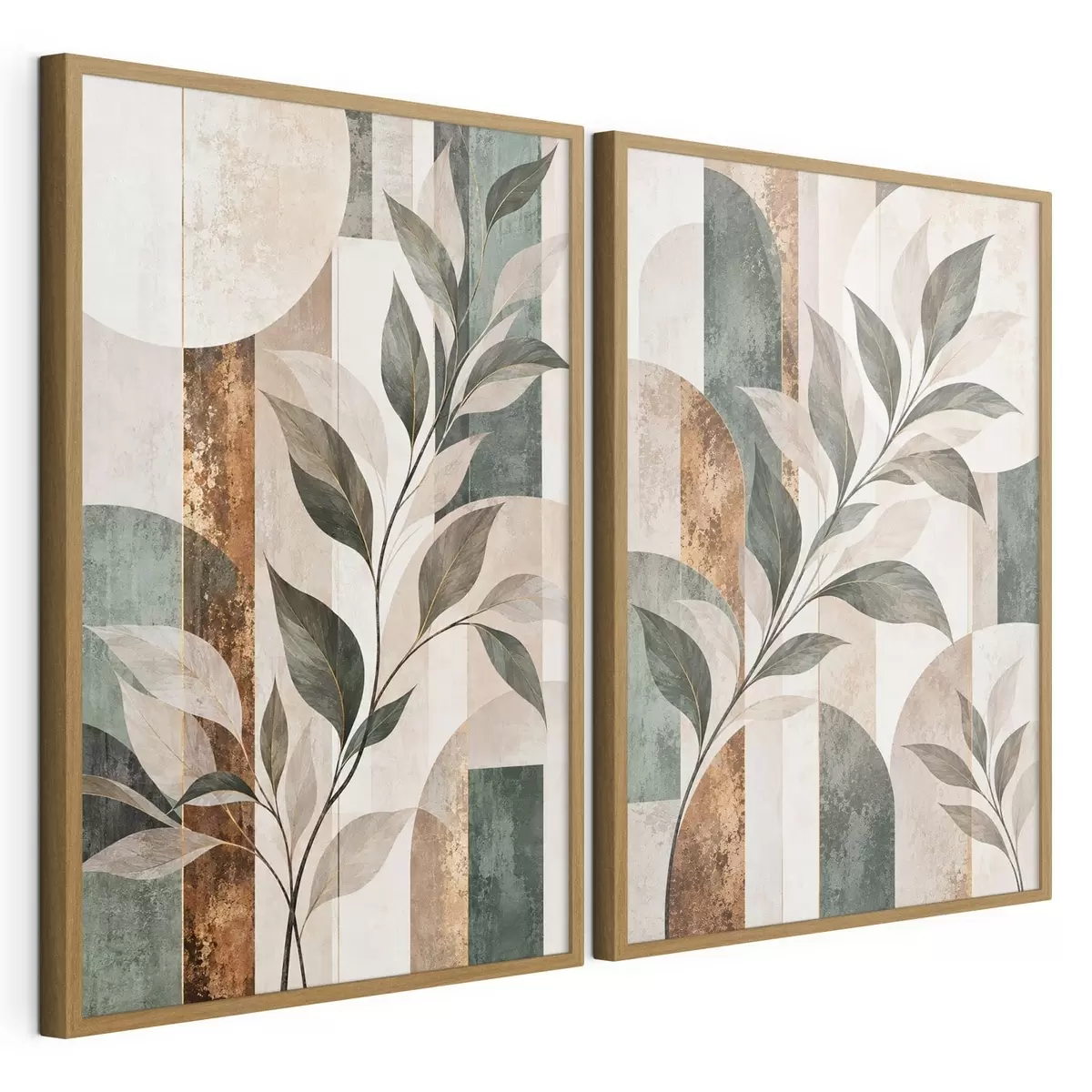 Poster Abstraction avec une branche feuillue d31117