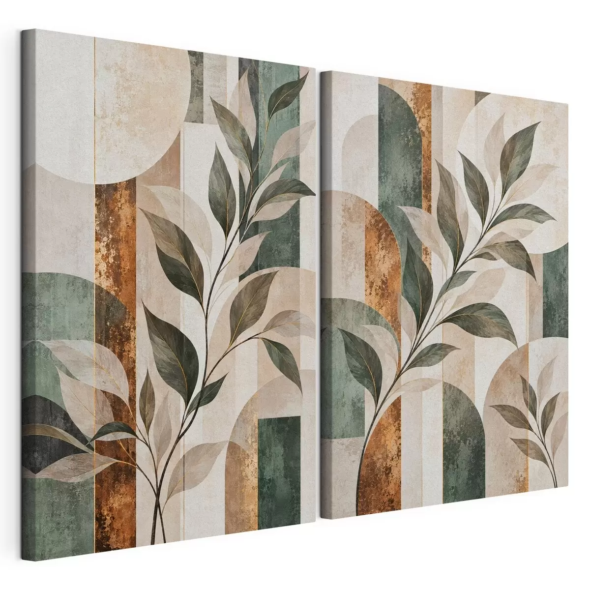 Tableau Abstraction avec une branche feuillue m31117